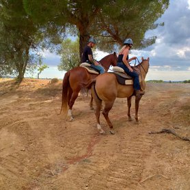 Paar beim Wanderreiten