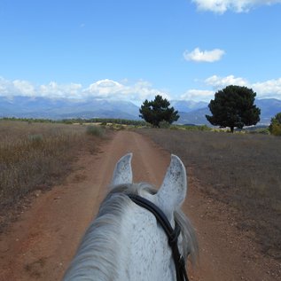 Reiten mit Blick auf die Gredos Mountains